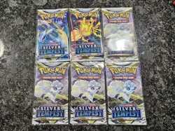 Lot Of 6 Pokemon Silver Tempest Packs Factory Sealed From Tins - Image 1