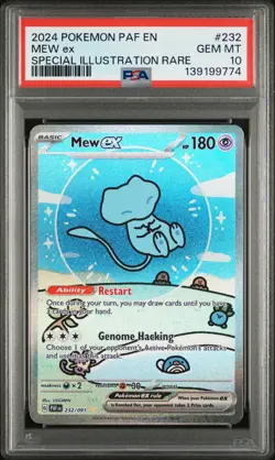 2024 POKEMON PAF EN-PALDEAN FATES SPECIAL ILLUSTRATION RARE #232 MEW EX PSA 10 - Image 1