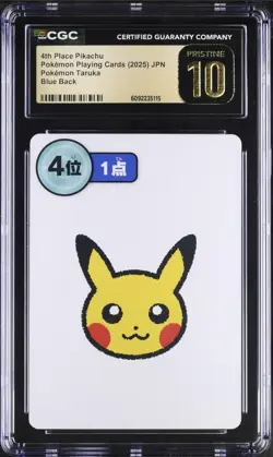 💎 2025 POKEMON TARUKA 4TH PLACE PIKACHU CGC 10 PRISTINE GOLD LABEL TOP POP!💨 - Image 1