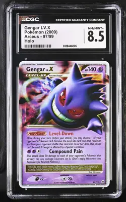 CGC 8.5 Gengar LV.X 97/99 Holo Arceus Pokemon Card - Image 1