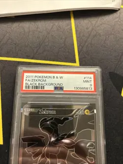 PSA 9 Zekrom 114 Black Background -Graded Full Art Pokemon Card- Black And White - Image 3