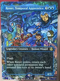 Renet, Temporal Apprentice (Borderless) MTG TMNT Rare Scene Card - Image 1