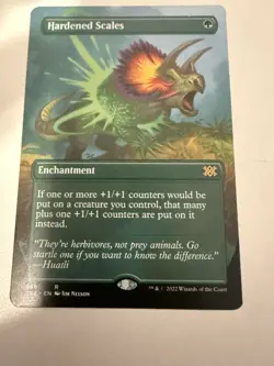 Hardened Scales Enchantment Rare Green Double Masters borderless 369 - Image 1