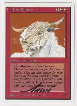 Signed Hurloon Minotaur LP Unlimited Edition Artist Anson Maddocks MTG Magic! - Image 1
