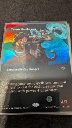 Temur Battlecrier, Borderless FOIL, Tarkir, Dragonstorm, Pack Fresh - Image 1