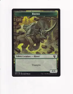 2021 MTG MAGIC COMMANDER: INNISTRAD: MIDNIGHT HUNT DOUBLE TOKEN RHINO / WOLF - Image 1