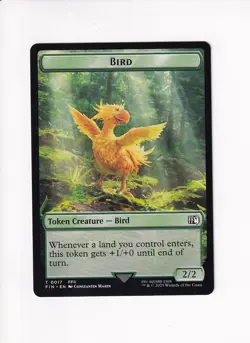 MAGIC THE GATHERING MTG FINAL FANTASY DOUBLE TOKEN BIRD 17 / WIZARD 15 (#2) (X) - Image 1