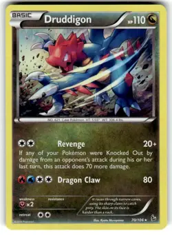 Druddigon 70/106 Rare Holo Pokemon TCG XY Flashfire NM - Image 1