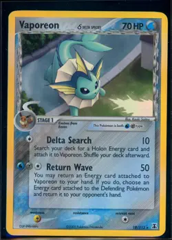 Pokemon EX DELTA SPECIES - #18/113 Vaporeon - Holo - ENG - Near Mint/Mint - Image 1