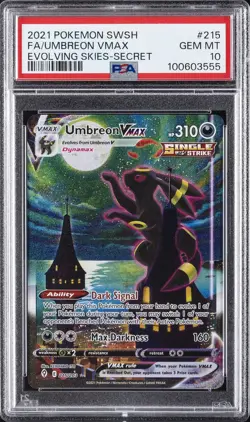 2021 POKEMON SWORD & SHIELD EVOLVING SKIES SECRET FULL ART/UMBREON VMAX PSA 10 - Image 1