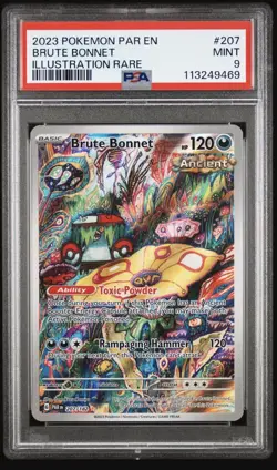 2023 POKEMON PAR EN-PARADOX RIFT 207 BRUTE BONNET ILLUSTRATION RARE PSA 9 - Image 1