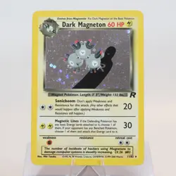 Pokemon TCG - Dark Magneton 11/82 Team Rocket Holo Rare WOTC - EXC - Image 2