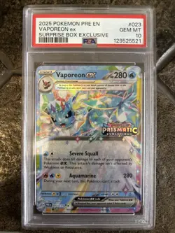 Pokemon TCG Vaporeon EX 023/131 Stamped Promo Prismatic Evolutions Gem Mint 10 - Image 1