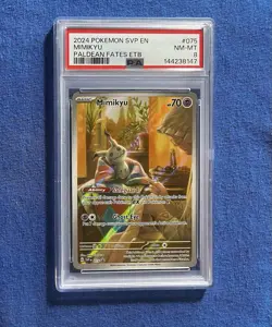 2024 Pokemon SVP en Mimikyu Paldean Fates ETB #075 PSA 8 NM-MT - Image 1