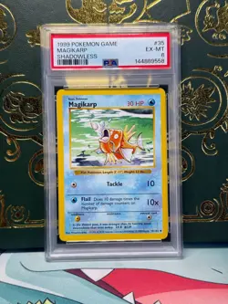 PSA 6 Magikarp 35/102 Shadowless Pokemon 1999 - Image 1