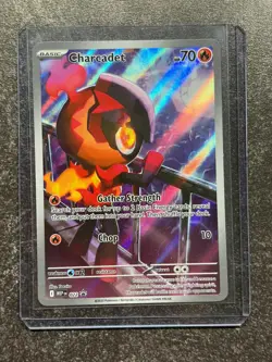 2025 Mega Evolutions Phantasmal Flames Charcadet Black Star Promo IR Holo Rare - Image 1
