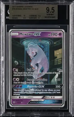 2017 POKEMON SHINING LEGENDS #78 SHINING MEWTWO GX BGS 9.5 - Image 1