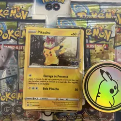 Blister Triple Pack Pokemon GO - Pikachu Portuguese Version TCG With Coin - Image 2