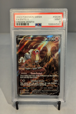 Pokemon Sword & Shield Crown Zenith Entei V #GG36 Galarian Gallery PSA 9 - Image 1