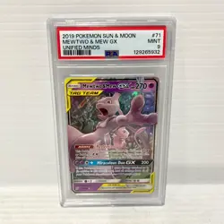 PSA 9 Mewtwo & Mew GX 71/236 - Unified Minds - Graded Pokemon Card - Image 1