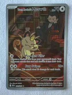 Pokemon Team Rocket's Meowth 203/182 Sv10: Destined Rivals SIR Card - Image 1