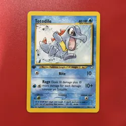 Totodile 80/111 1st Edition Neo Genesis 2000 Pokemon Card WotC – NM - Image 1