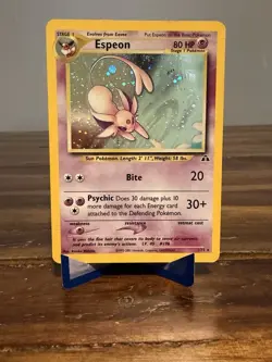 Pokemon Espeon Neo Discovery TCG 1/75 Holo Rare Card (MP) - Image 1