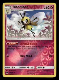 Ribombee 93/149 Rare Sun & Moon Reverse Holo Pokemon NM - Image 1