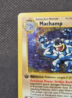 1999 Pokemon Machamp 8/102 Shadowless 1st Edition Holo Rare Deck Exclusives WoTC - Image 3