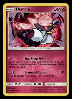 Diancie 94/147 Rare Burning Shadows Holo Pokemon NM - Image 1
