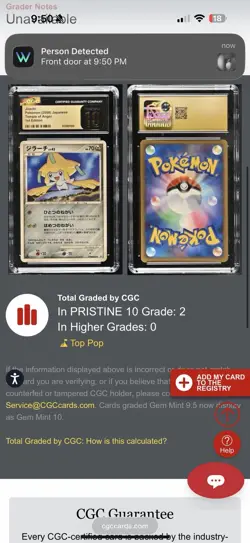 Pokemon Jirachi Temple of Anger 1st Edition CGC Pristine 10 Japanese 2008 - Image 3