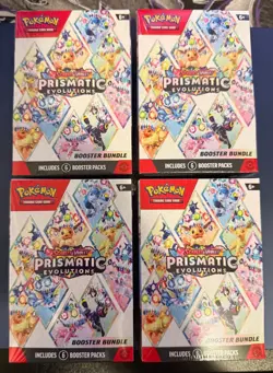Pokemon Scarlet Violet Prismatic Evolutions Booster Bundle Sealed Lot Of 4 - Image 1