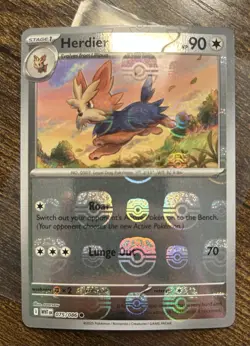 Herdier 075/086 Master Ball Reverse Holo SV: White Flare Pokemon TCG - Image 1