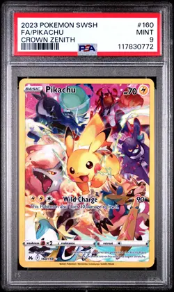 Pikachu #160 Fa Crown Zenith PSA 9 2023 Pokemon Sword And Shield Crown Zenith - Image 1