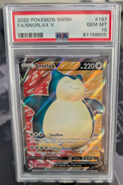 2020 POKEMON SWORD & SHIELD #197 FULL ART/SNORLAX V PSA 10 GEM Mint - Image 1