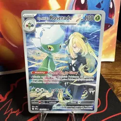 Pokemon TCG Cynthia's Roserade 184/182 Pack To Sleeve Nm Destined Rivals - Image 1