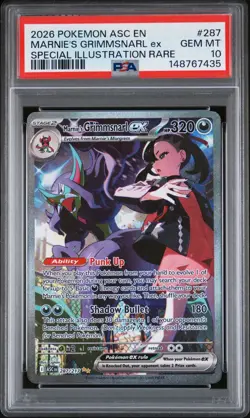 2026 POKEMON ASC EN-ASCENDED HEROES #287 MARNIE'S GRIMMSNARL EX PSA 10. - Image 1