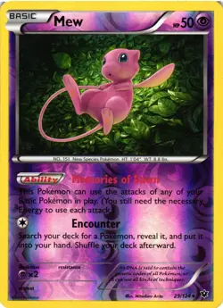 Pokemon TCG Mew 29/124 Reverse Holo Fates Collide LP - Image 1