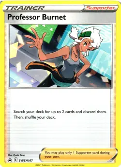 Pokemon TCG Professor Burnet SWSH167 Sword & Shield Black Star Promo NM - Image 1
