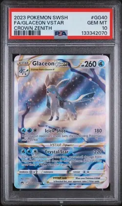 2023 Pokemon Crown Zenith Glaceon VSTAR Full Art Card PSA 10 Gem Mint #GG40 - Image 1
