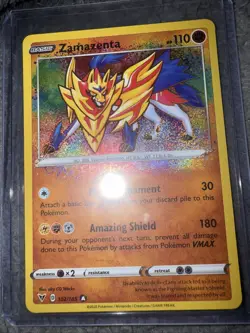 Zamazenta 102/185 Vivid Voltage Amazing Rare Holo Pokemon TCG Card NM/M - Image 1