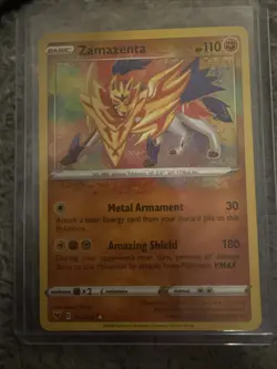 Zamazenta 102/185 Vivid Voltage Amazing Rare Holo Pokemon TCG Card NM/M - Image 2