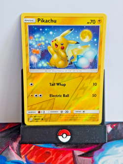Pokemon Pikachu TCG Reverse Holo Card 56/236 Sun & Moon Unified Minds - Image 1