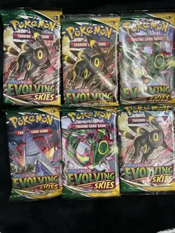 6x Pokemon TCG Evolving Skies Booster Packs SWSH English Sealed - Image 1