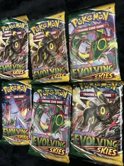 6x Pokemon TCG Evolving Skies Booster Packs SWSH English Sealed - Image 2