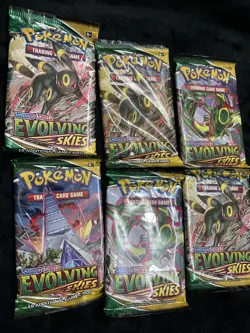 6x Pokemon TCG Evolving Skies Booster Packs SWSH English Sealed - Image 4