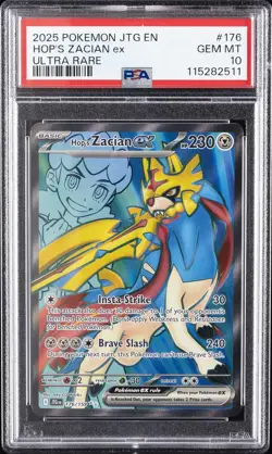 2025 POKEMON JTG EN-JOURNEY TOGETHER ULTRA RARE #176 HOP'S ZACIAN EX PSA 10 - Image 1