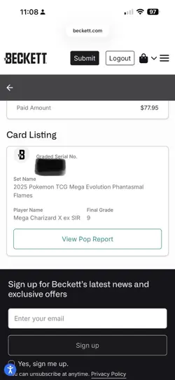 Mega Charizard X ex 125/094 Me02 Phantasmal Flames SIR Holo Pokemon TCG 2025 - Image 2