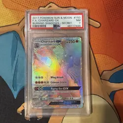 2017 POKEMON SUN & MOON BURNING SHADOWS 150/147 FULL ART/CHARIZARD GX PSA 7 - Image 1