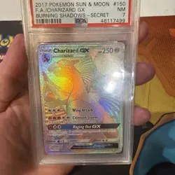 2017 POKEMON SUN & MOON BURNING SHADOWS 150/147 FULL ART/CHARIZARD GX PSA 7 - Image 5